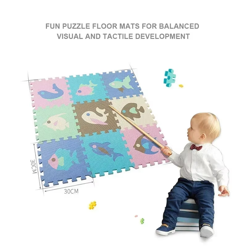 EVA-Schaumstoff Spielmatte mit Zaun Baby Puzzle Bodenmatten dicke Teppichmatte für Kinder Lernspielzeug Aktivitätsmatte Spielmatte